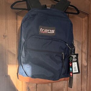 Jansport Trans Navy and Brown Backpack